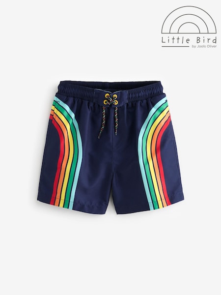 Little Bird by Jools Oliver Navy Blue Rainbow Swim Board Shorts (373173) | £14 - £18