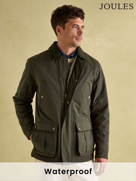 Joules Farleigh Green Waterproof Midweight Country Coat (373198) | £129