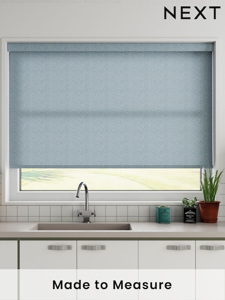 Denim Blue Squiggle Made To Measure Roller Blind (374673) | £20