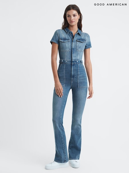 Good American Denim Bootcut Jumpsuit (374677) | £176