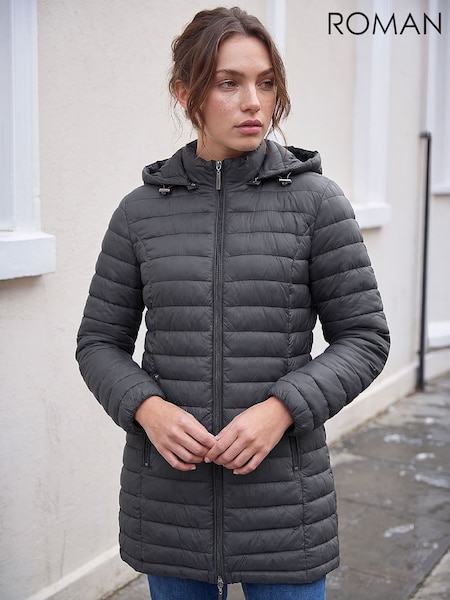 Grey - Roman Petite Puffer Coat