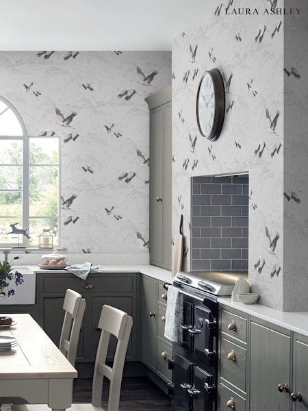 Laura Ashley Silver Animalia A4 Wallpaper Sample (375296) | £1