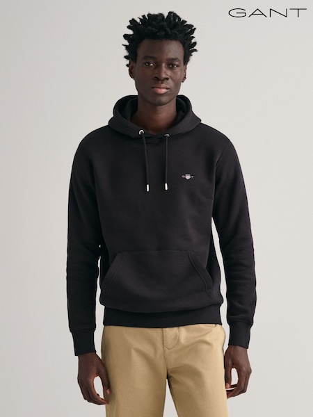 GANT Black Regular Fit Shield Logo Hoodie (375419) | £100