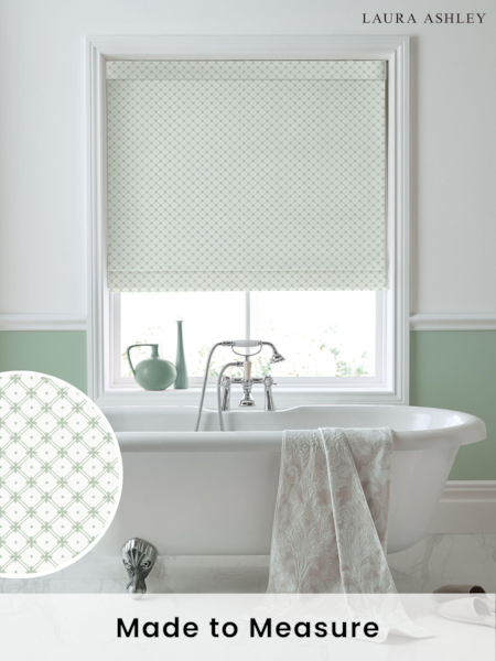 Laura Ashley Sage Wickerwork Made to Measure 100% Cotton Roman Blinds (375615) | £84
