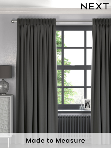 Charcoal Grey 100% Cotton Made to Measure Curtains (378365) | £61