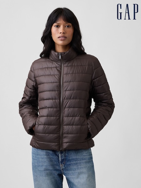Brown - Gap Relaxed Puffer Jacket