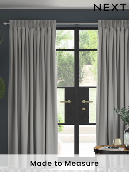 Silver 100% Cotton Made To Measure Curtains (378766) | £61
