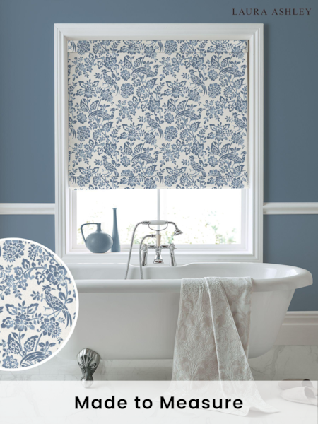 Laura Ashley Blue Adain Palace Made to Measure 100% Cotton Roman Blinds (378935) | £79