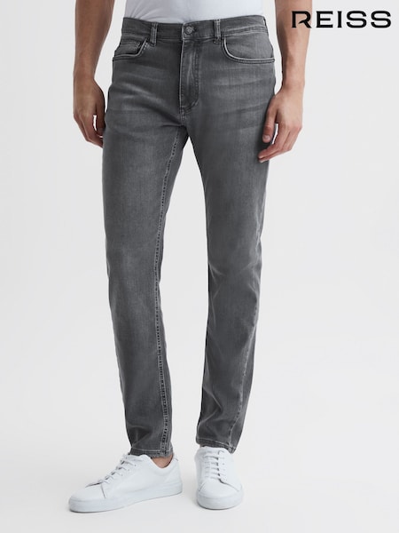 Reiss Washed Grey Harry Slim Fit Washed Jeans (379394) | £118