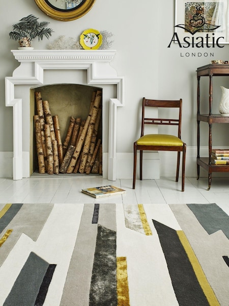 Asiatic Rugs Mustard Yellow Matrix Geo Wool Rich Rug (379881) | £242 - £436