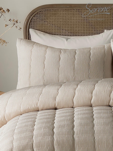 Serene Crinkle Wave Duvet Cover & Pillowcase Set
