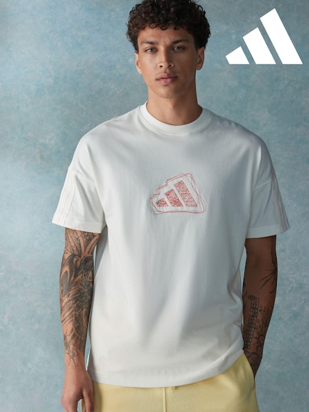 adidas White All SZN 100% Cotton T-Shirt (381865) | £28
