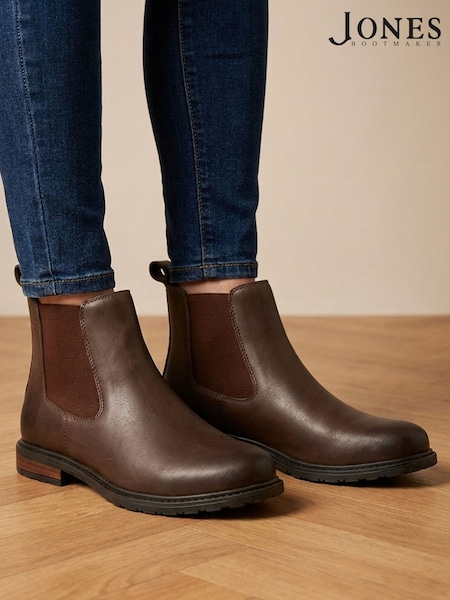 Brown - Jones Bootmaker Mayah Leather Chelsea Boots