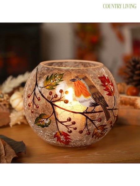 Country Living Autumn Robin Votive Holder