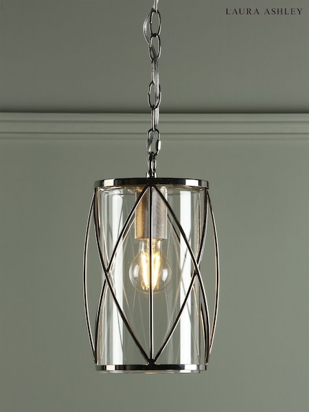 Laura Ashley Chrome Beckworth Polished Nickel Lattice Ceiling Light Pendant (384577) | £125