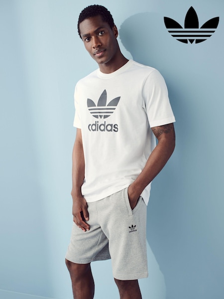 adidas Orignal Grey Essentials Trefoil 100% Cotton Shorts (385200) | £33