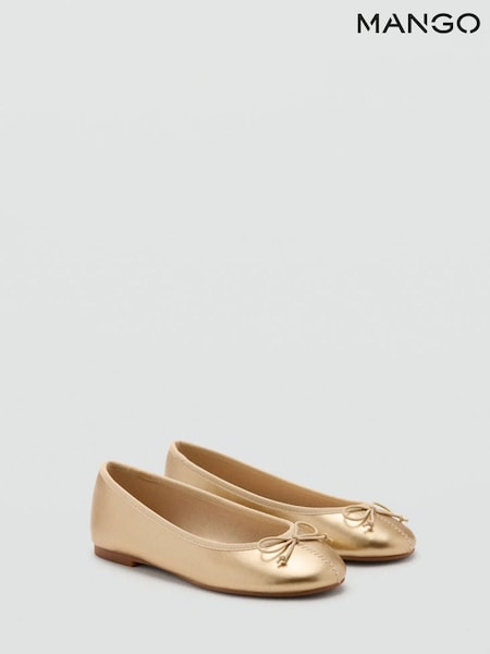 Gold - Mango Ballet Flat Pumps