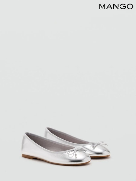 Silver - Mango Ballet Flat Pumps