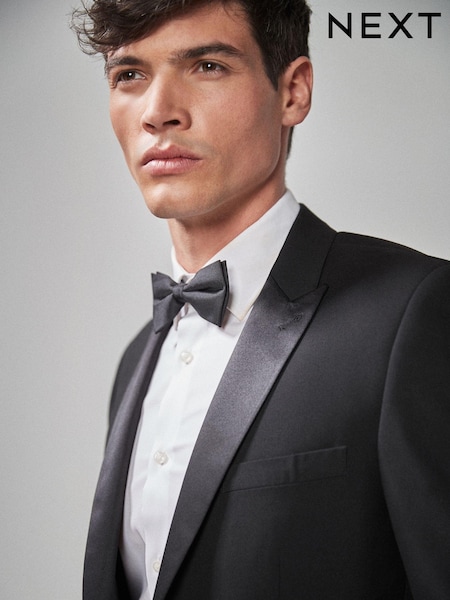 Black Slim Fit Tuxedo Suit Jacket (386463) | £64