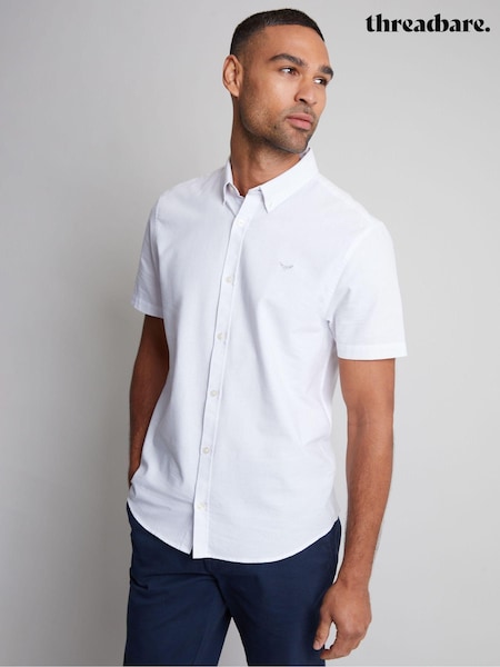 Threadbare White Oxford Short Sleeve Shirt (386732) | £26