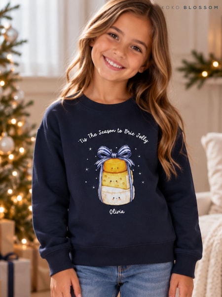 Blue - Personalised Christmas Brie Sweatshirt By Koko Blossom