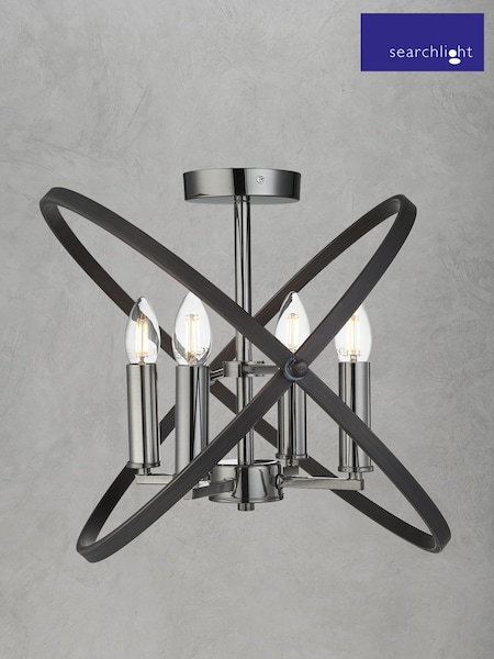 Searchlight Metal Eternity 4 Light Semi Flush Light Fitting (387107) | £89