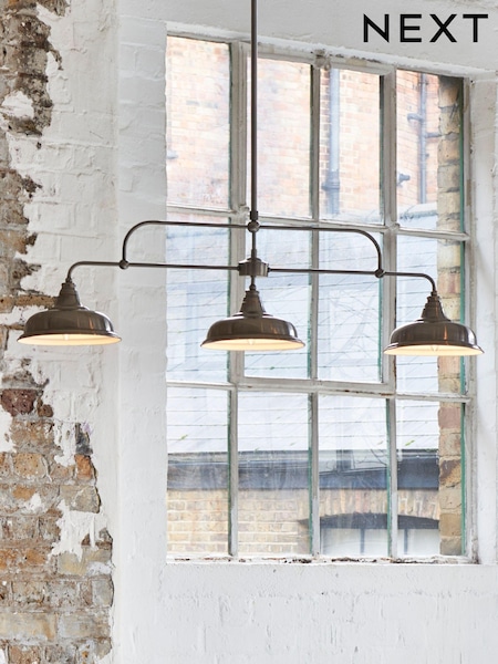 Pewter Grey Oxford 3 Light Linear Pendant (387210) | £90