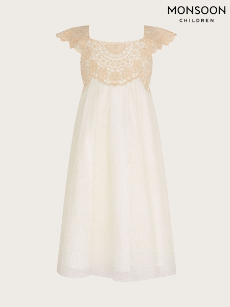 Monsoon Gold Estella Embroidered Dress (387320) | £50 - £56