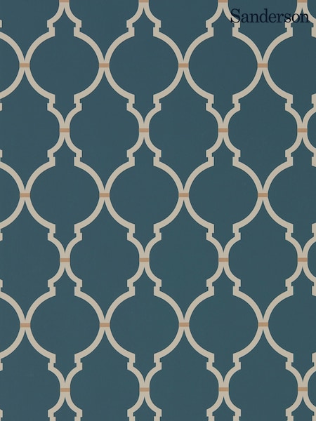 Sanderson Blue Empire Trellis 10.05M Wallpaper (388400) | £78