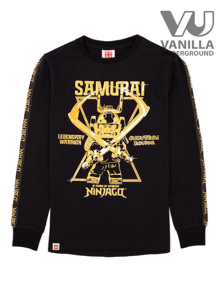 Vanilla Underground Black Lego Ninjago Boys Licensed Long Sleeved 100% Cotton T-Shirt (388859) | £16