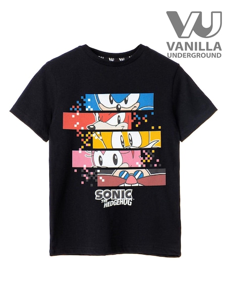 Vanilla Underground Black Sonic Kids Sonic The Hedgehog 100% Cotton T-Shirt (389092) | £14