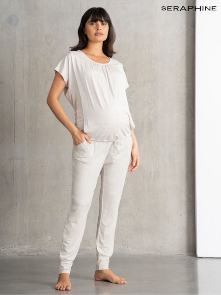 Seraphine Maternity & Nursing Ultra-Soft White Loungewear Set (389450) | £55