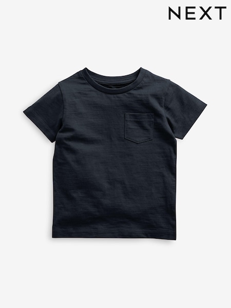 Navy Blue Short Sleeve Plain T-Shirt (3mths-7yrs) (389850) | £3 - £5