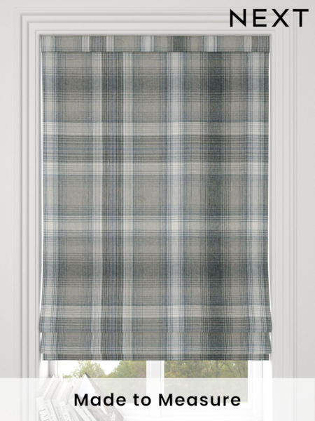 Check Grey Cosy Made To Measure Roman Blind (389946) | £75