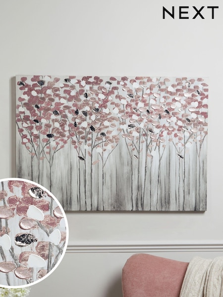 Pink Birch Trees Large Canvas Wall Art (389987) | £55