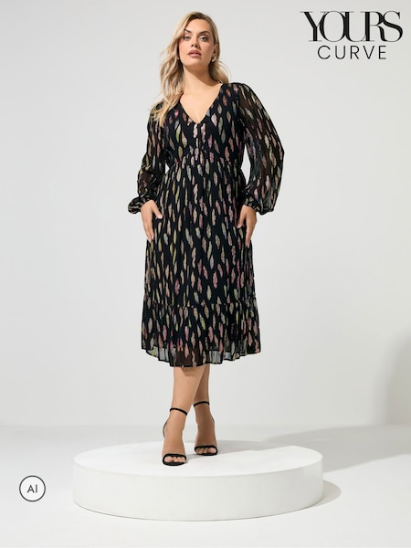 Black - Yours Curve London Abstract Print Smock Dress