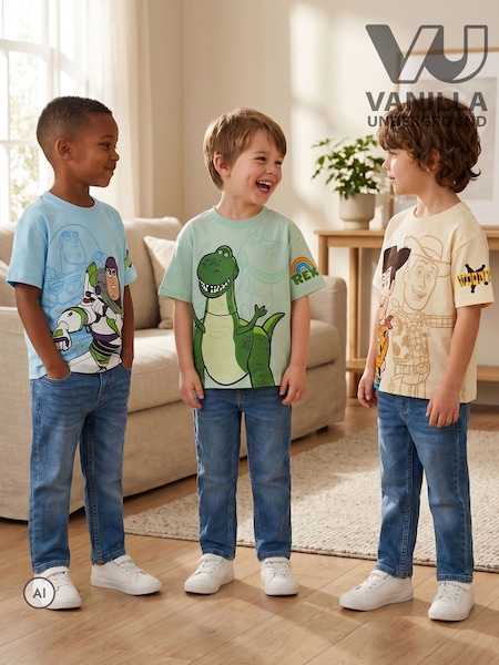 White - Vanilla Underground Disney Toy Story Woody Buzz And Rex Short-sleeved T-shirts 3 Pack
