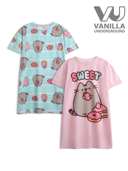 Pink - Vanilla Underground Sweet Treats Short Sleeve Nightdress 2 Pack