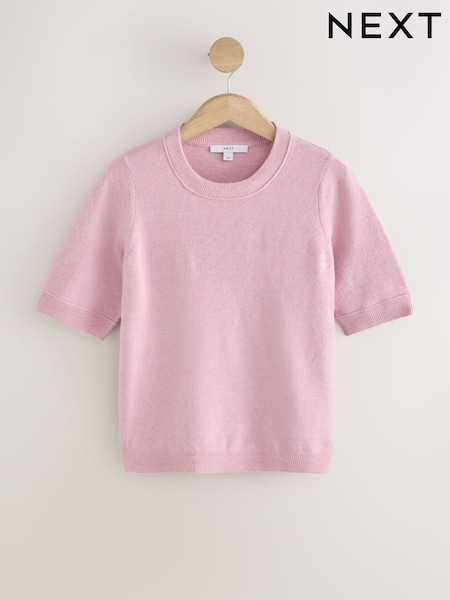 Blush Pink - Supersoft Short Sleeve Knitted T-shirt