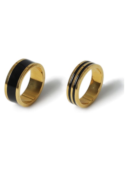 Stainless Steel Two Tone Band Ring Multipack (391745) | £20