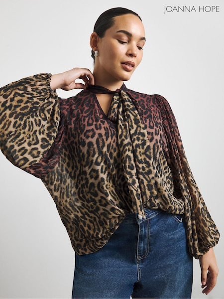 Animal - Joanna Hope Joanna Hope Chiffon Tie Neck Blouse