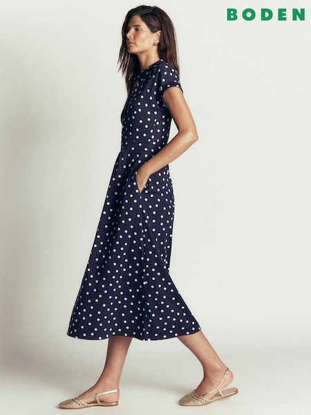 Blue Polka Dot - Boden Fae Shirt Dress