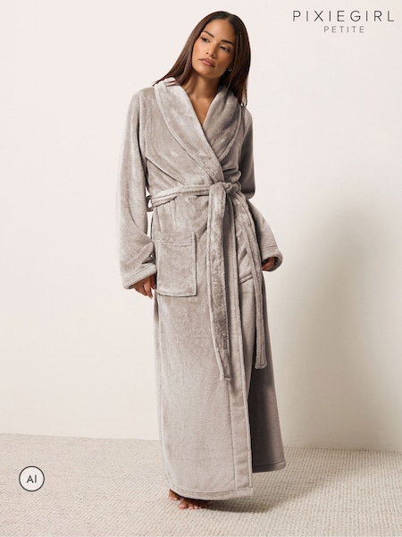 Brown - Pixiegirl Petite Super Luxe Maxi Robe