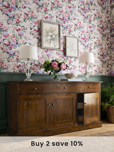 Laura Ashley Dark Chestnut Garrat 3 Door 3 Drawer Sideboard (392337) | £1,075