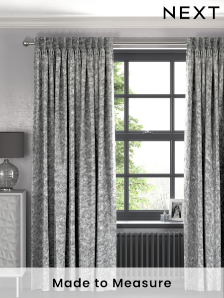 Grey Crushed Made To Measure Curtains (393395) | £44