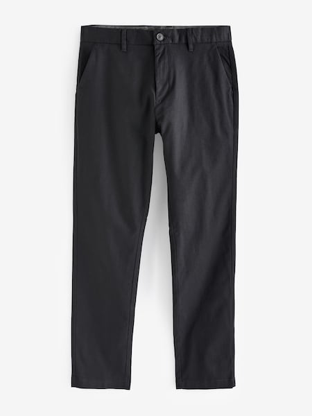 Black Straight Fit Stretch Printed Soft Touch Chino Trousers (393635) | £22