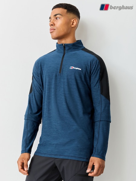 Blue - Regular Berghaus Farndale Long Sleeve Tech T-shirt