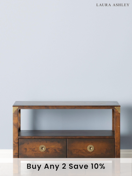 Laura Ashley Dark Chestnut Balmoral 2 Drawer TV Stand (395012) | £650