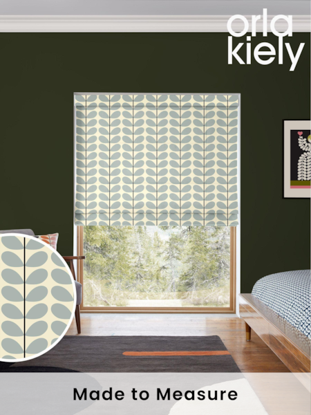 Orla Kiely Blue 100% Cotton Two Colour Stem Made To Measure Roman Blind (395693) | £75