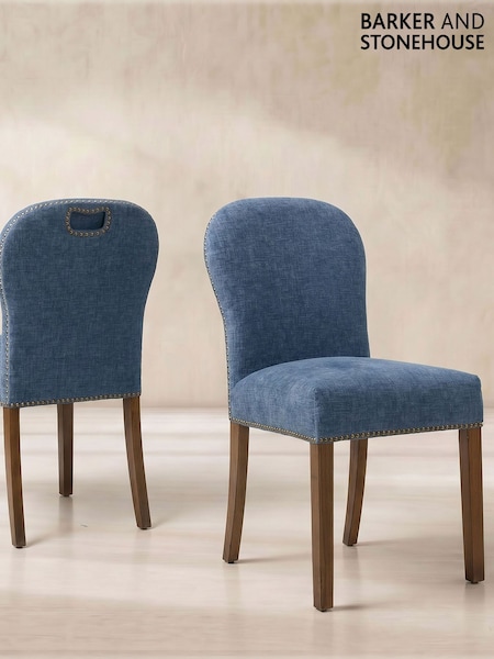 Barker And Stonehouse Gable Fabric Dining Chair With Dark Legs
